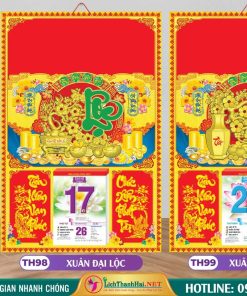 Bìa Đại (40x60cm) Dán Nổi - TH98 - Xuân Đại Lộc 3 Bìa Đại (40x60cm) Dán Nổi - MS: TH98 - Xuân Đại Lộc + TH99 - Xuân Phát Lộc
