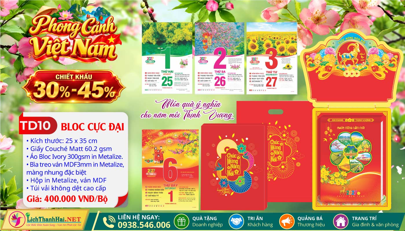 Bloc Cực Đại (25x35) Trọn Bộ 2027 39 Bloc Cực Đại (25x35cm) | Mã Số: TD10 - Phong Cảnh Việt Nam (Đầu Treo Dê Vàng)