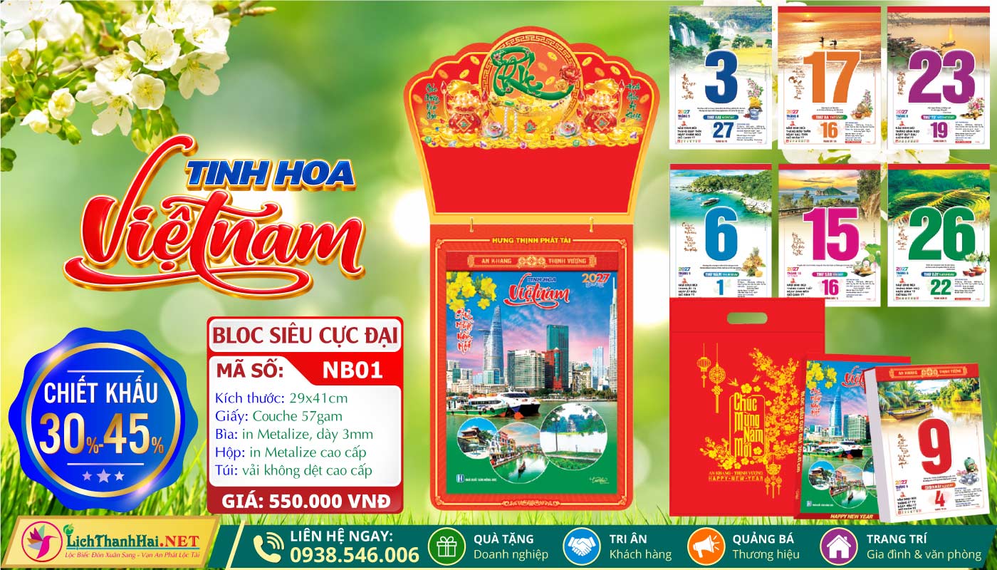 Bloc Siêu Cực Đại (30x40) Trọn Bộ 2027 30 Bloc Siêu Cực Đại (29x41cm) | Mã Số: NB01 - Tinh Hoa Việt Nam