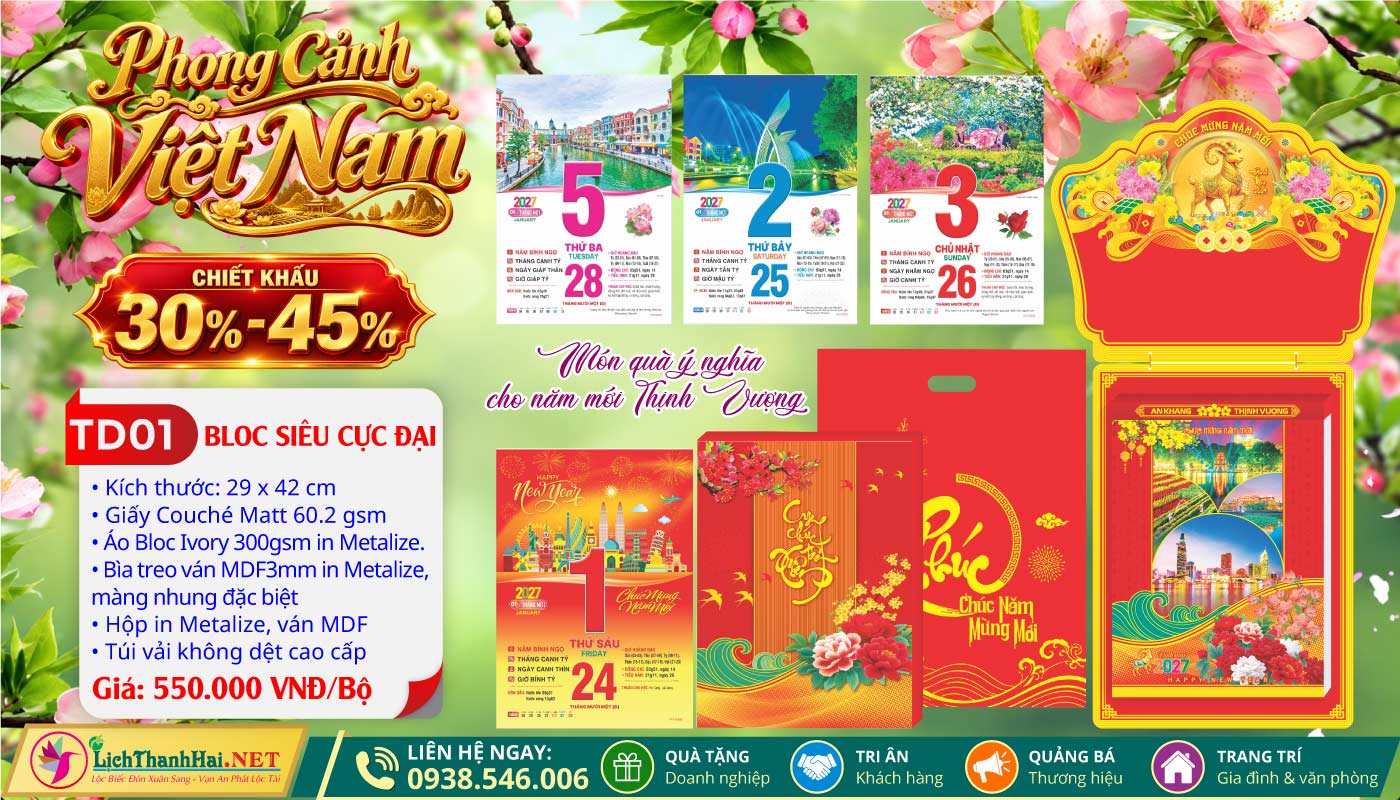 Bloc Siêu Cực Đại (30x40) Trọn Bộ 2027 31 Bloc Siêu Cực Đại (29x42cm) | Mã Số: TD01 - Phong Cảnh Việt Nam (Đầu Treo Dê Vàng)