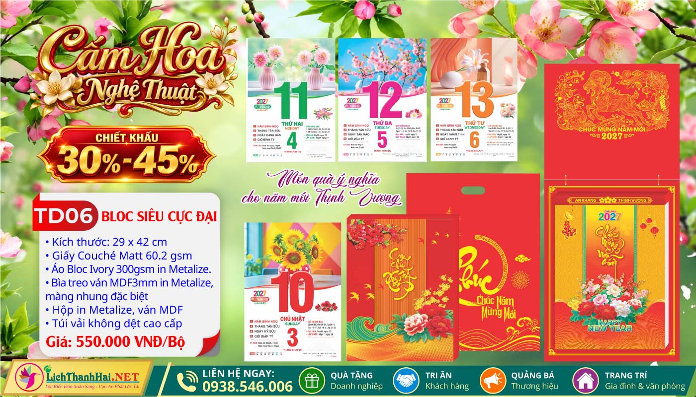 Bloc Siêu Cực Đại (30x40) Trọn Bộ 2027 36 Bloc Siêu Cực Đại (29x42cm) | Mã Số: TD06 - Cắm Hoa Nghệ Thuật (Đầu Treo Đinh Mùi Cát Tường)
