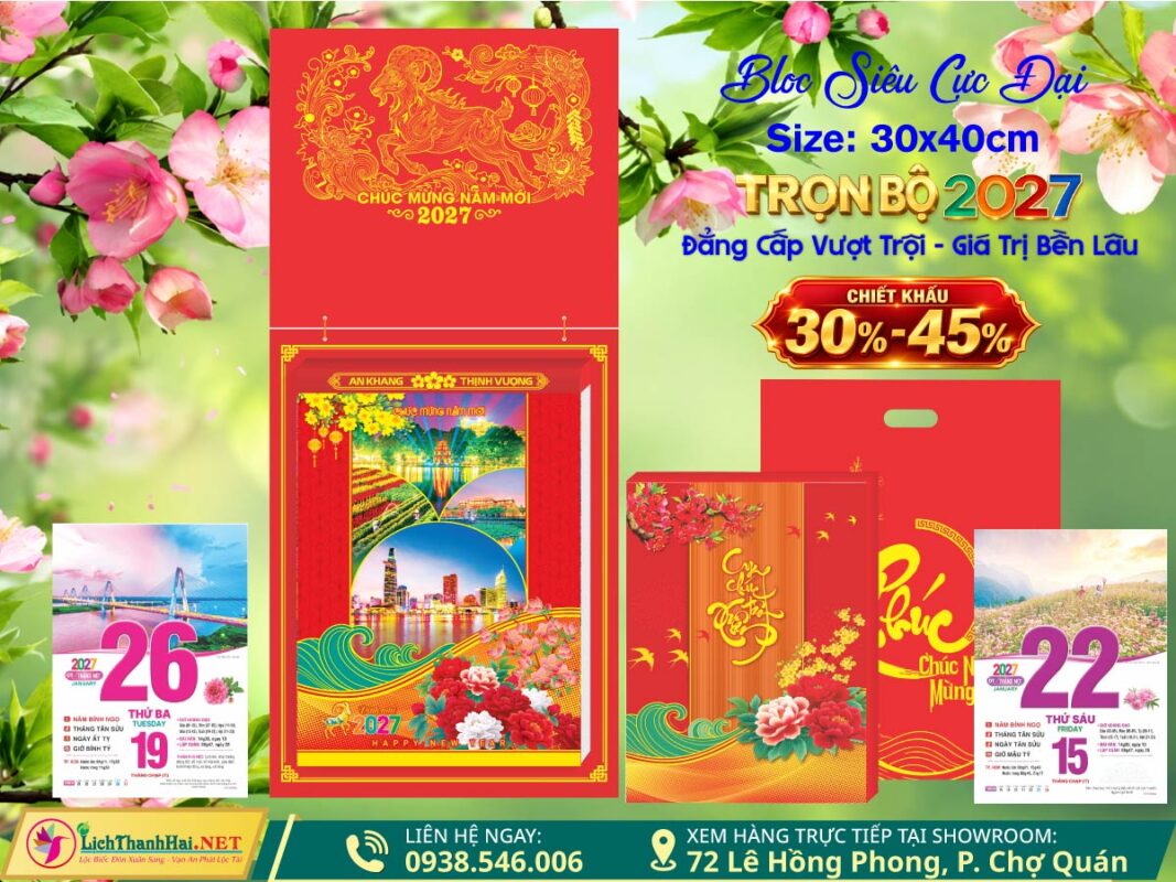 Bloc Siêu Cực Đại (30x40) Trọn Bộ 2027 4 Bộ Bloc Siêu Cực Đại 30x40 lichthanhhai