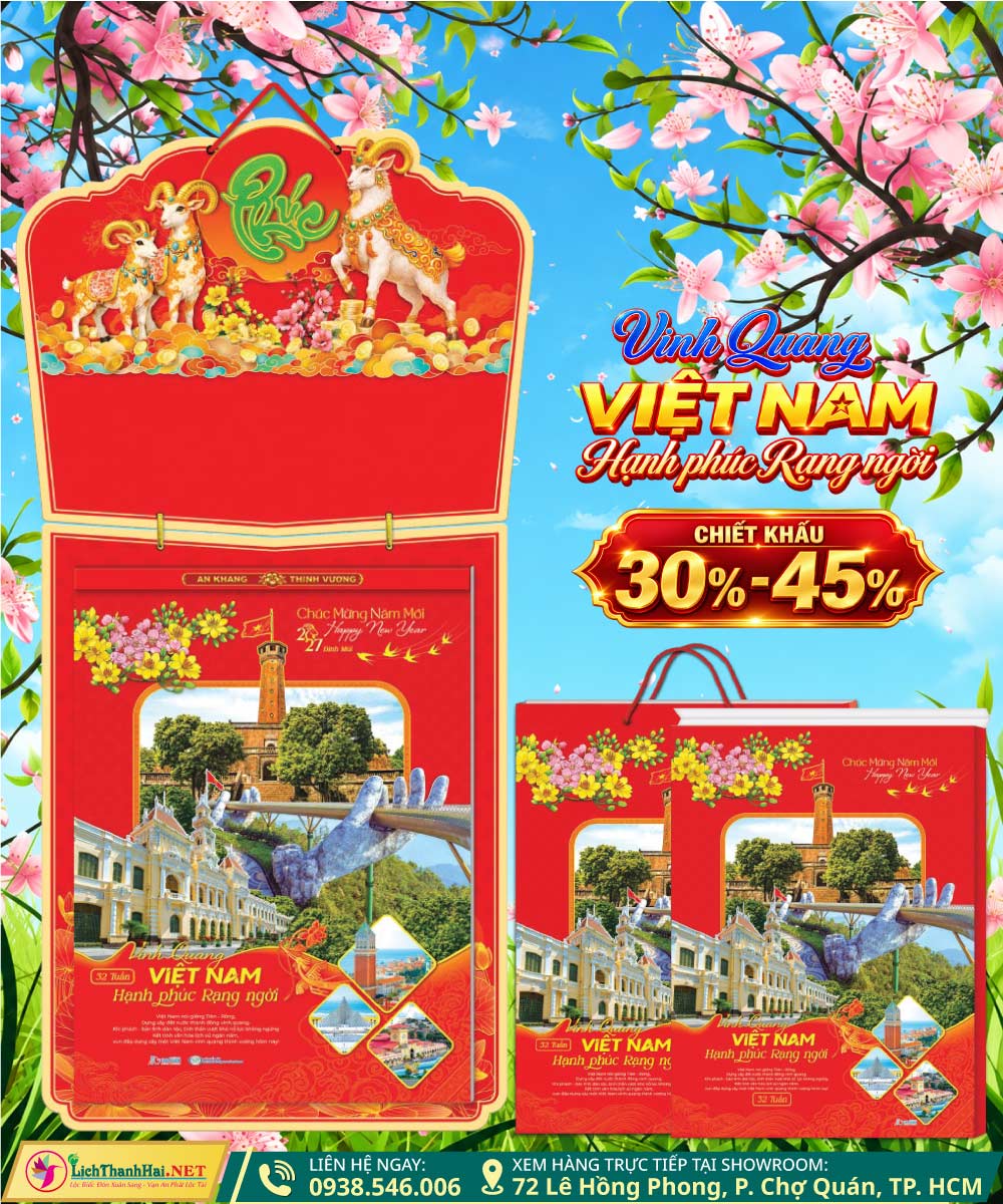 Lịch 52 Tuần (31x41cm) - AH25 - Vinh Quang Việt Nam Hạnh Phúc Rạng Ngời 7 Lịch 52 Tuần Vinh Quang Việt Nam Hạnh Phúc Rạng Ngời