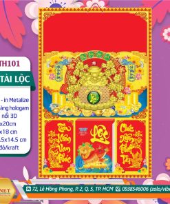 Bìa Đại (40x60cm) Dán Nổi | MS: TH101 - Kim Bảo Tài Lộc