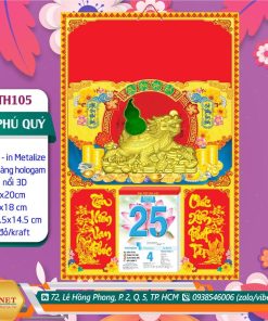 Bìa Đại (40x60cm) Dán Nổi | MS: TH105 - Kim Quy Phú Quý