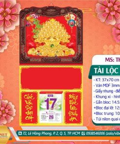Bìa Lò Xo (37x70cm) Khung Nâu | MS: TH60 - Tài Lộc Như Ý