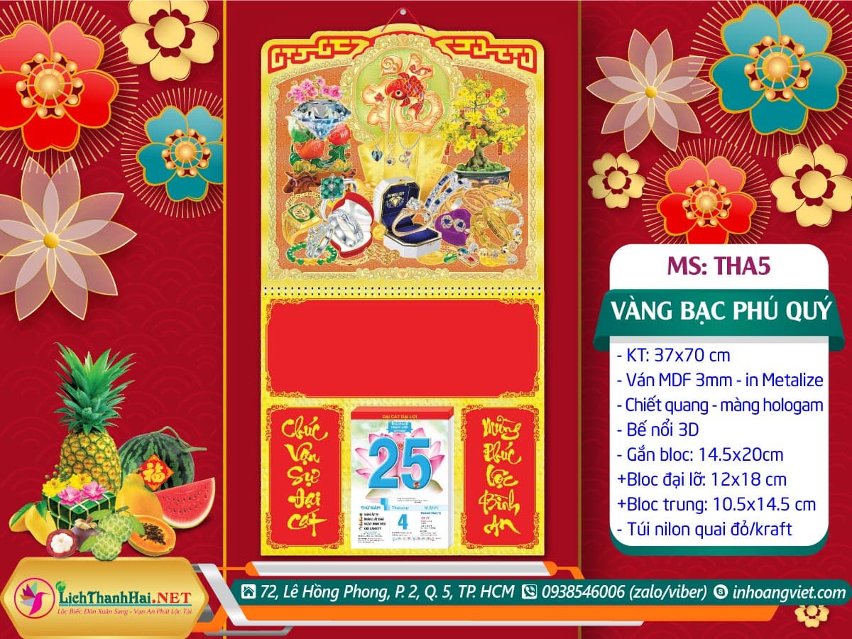 Mã Số: THA5 | Bìa Lò Xo Giữa (37x70cm) Bế Nổi - Vàng Bạc Phú Quý 9 Bìa Lò Xo Giữa (37x70cm) Bế Nổi - Vàng Bạc Phú Quý