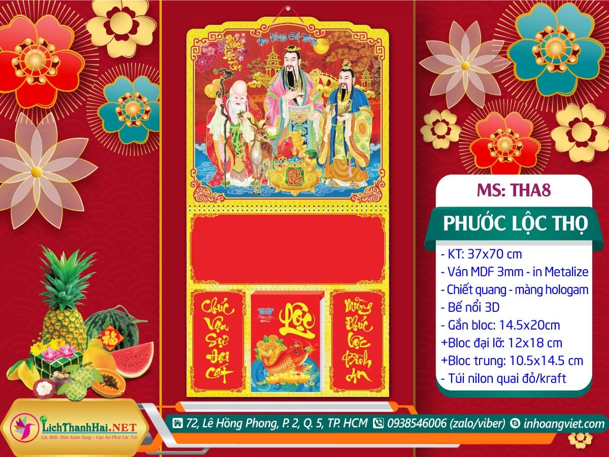 Mã Số: THA8 | Bìa Lò Xo Giữa (37x70cm) Bế Nổi - Phước Lộc Thọ 7 Bìa Lò Xo Giữa (37x70cm) Bế Nổi - Phước Lộc Thọ