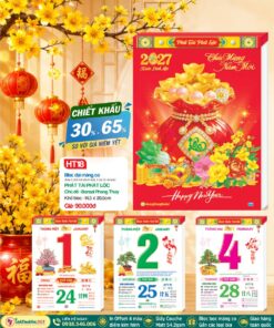 Bloc Đại (14.5x20.5cm) - Mã Số: HT18 - Phát Tài Phát Lộc (Bloc Lẻ)