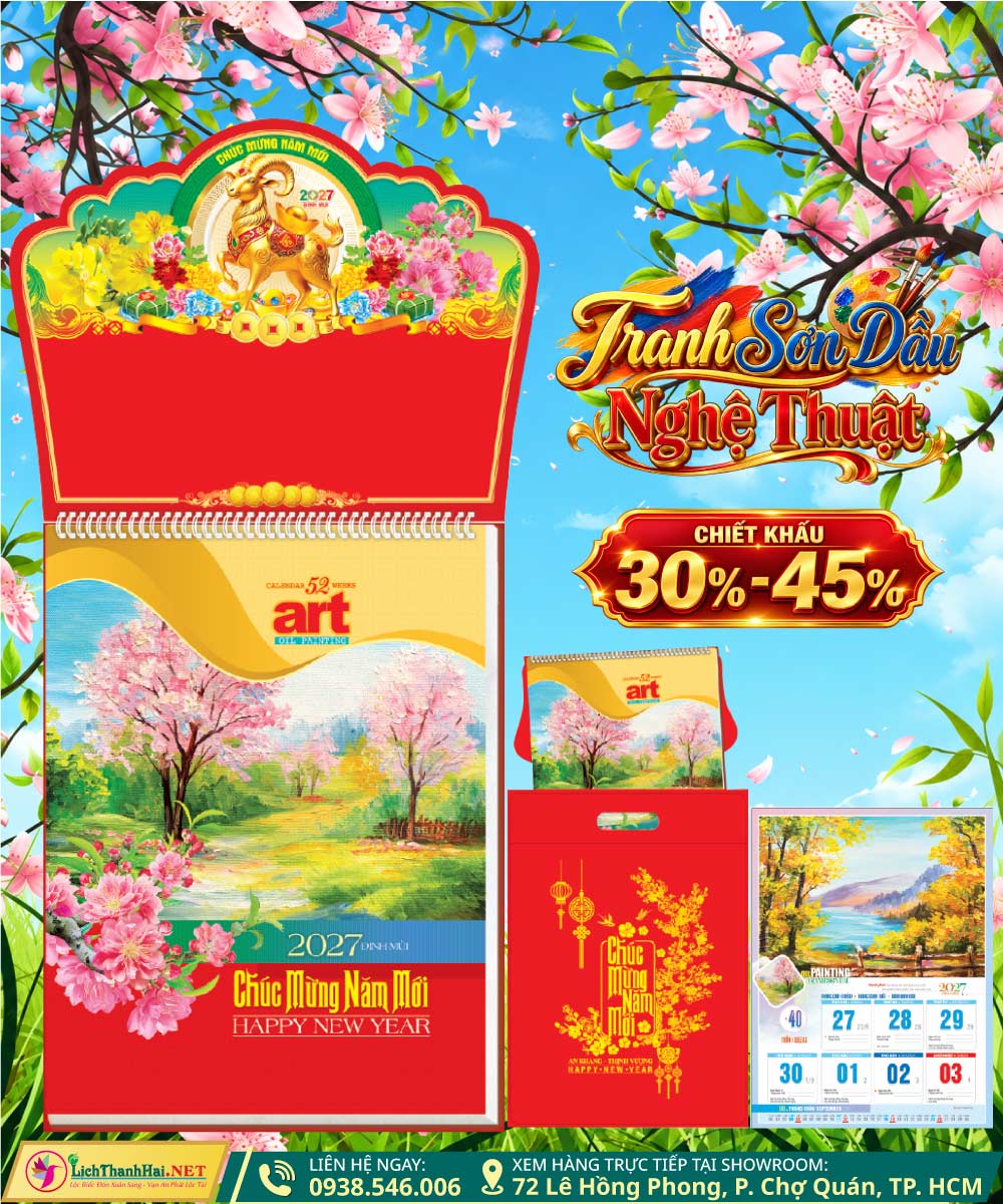 Lịch 52 Tuần - NB16 - Tranh Sơn Dầu Nghệ Thuật 6 Lịch 52 Tuần Tranh Sơn Dầu Nghệ Thuật